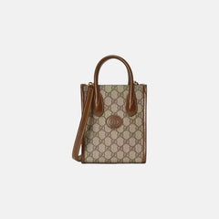 GUCCI Mini Tote Bag with Interlocking G | 古馳 男仕手袋 (迷你/Tan)