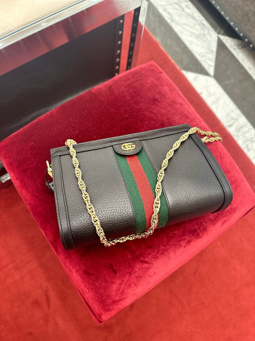 GUCCI Ophidia Pouch with Chain | 古馳 手袋 (黑色)