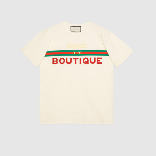 GUCCI Women's Boutique Print T-Shirt | 古馳 女裝T恤 (白色) - LondonKelly 英國名牌代購