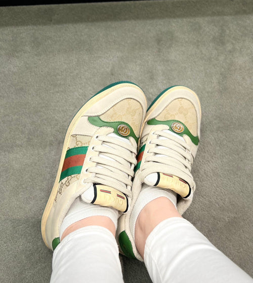 GUCCI Women's Screener Leather Sneaker | 古馳 波鞋 (米色)