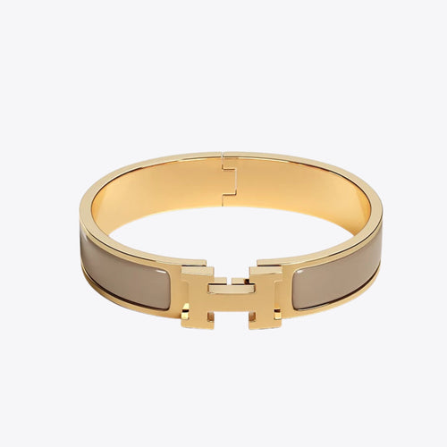 HERMES Clic H Bracelet | 愛馬仕 金手鐲 (Etoupe)