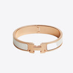 HERMES Clic H Bracelet | 愛馬仕 玫瑰金手鐲 (White)