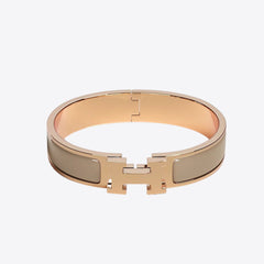 HERMES Clic H Bracelet | 愛馬仕 玫瑰金手鐲 (Etoupe)