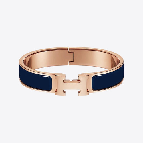 HERMES Clic H Bracelet | 愛馬仕 玫瑰金手鐲 (Navy)