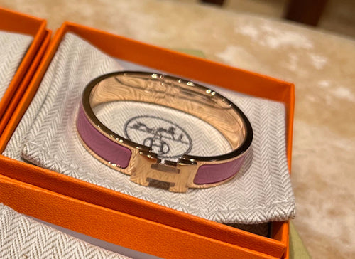 HERMES Clic H Bracelet | 愛馬仕 玫瑰金手鐲 (Purple)