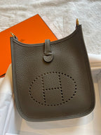 HERMES Mini Evelyne Gris Meyer GHW | 愛馬仕 手袋 (灰色)