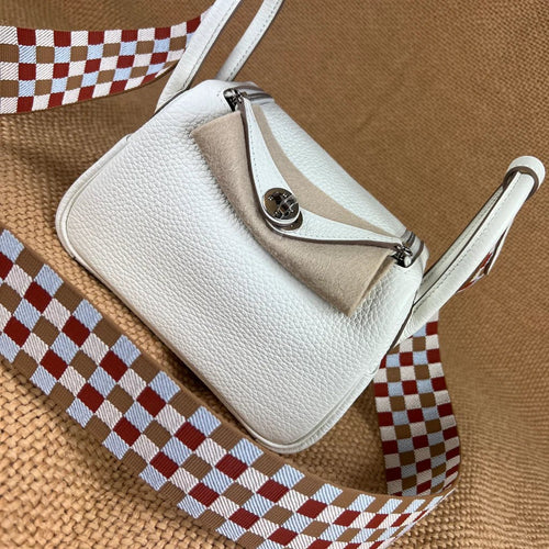 HERMES Mini Lindy Mushroom PHW | 愛馬仕 手袋 (白色/銀扣)