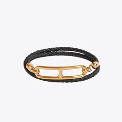 HERMES Roulis Double Tour Bracelet | 愛馬仕 手帶 (Black/金色)