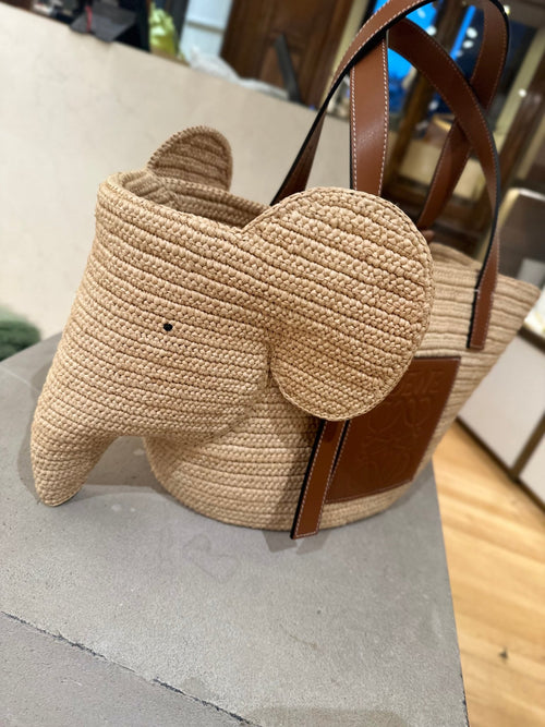 LOEWE Small Elephant Raffia Basket Bag | 羅意威 大象草籃袋 (細碼)