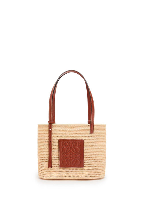 LOEWE Small Square Raffia Basket Bag | 羅意威 方型草編袋 (細碼/Tan)