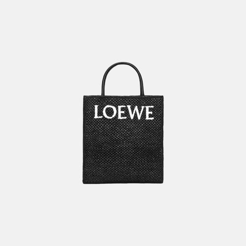 LOEWE Standard A4 Raffia Tote Bag | 羅意威 A4 草編袋 (Black)