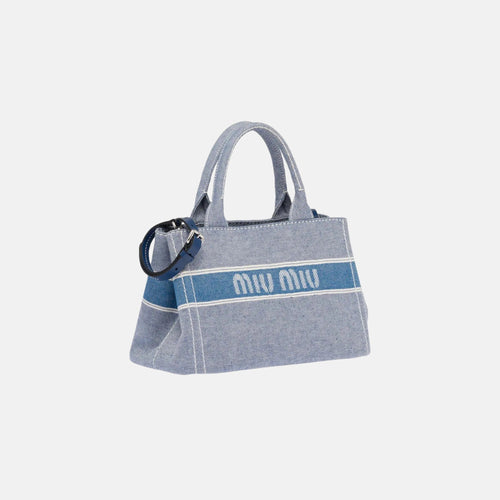 MIU MIU Jacquard Logo Denim handbag | 繆繆 手提袋 (Blue)
