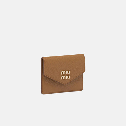 MIU MIU Leather Card Holder | 繆繆 卡套銀包 (Caramel)