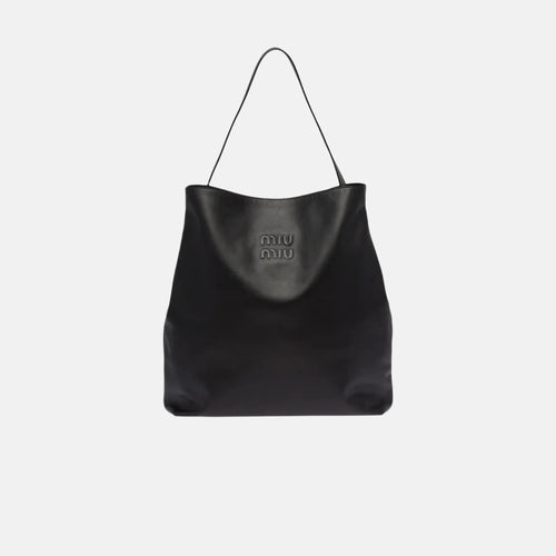 MIU MIU Leather Shoulder Bag | 繆繆 手袋 (黑色)