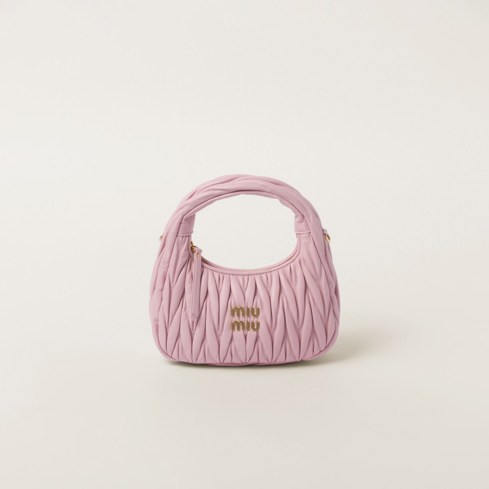 MIU MIU Wander Matelasse Nappa Leather Hobo Bag S Size Miu Miu Underarm Bag Small Size Multiple Colors