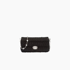 MIU MIU Crystal Satin Bag | 繆繆 手袋 (Black)