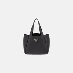 PRADA Medium Leather Tote Bag | 普拉達 手提袋 (Black)