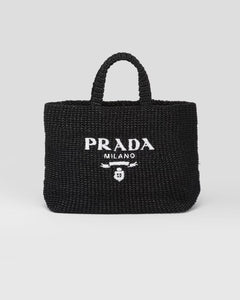 PRADA Raffia Tote Bag | 普拉達 草編袋 (Black)