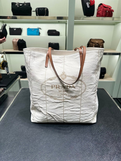 PRADA Shopping Bag | 普拉達 手袋 (白色)