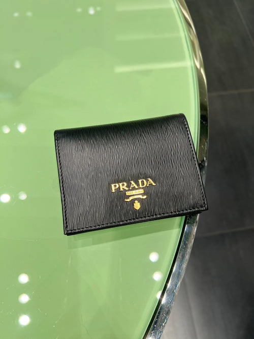 PRADA Small Leather Wallet | 普拉達 銀包 (黑紅色)