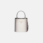 PRADA Small Panier Saffiano Leather Bag | 普拉達 水桶袋 (White)