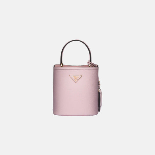 PRADA Small Panier Saffiano Leather Bag | 普拉達 水桶袋 (Pink)