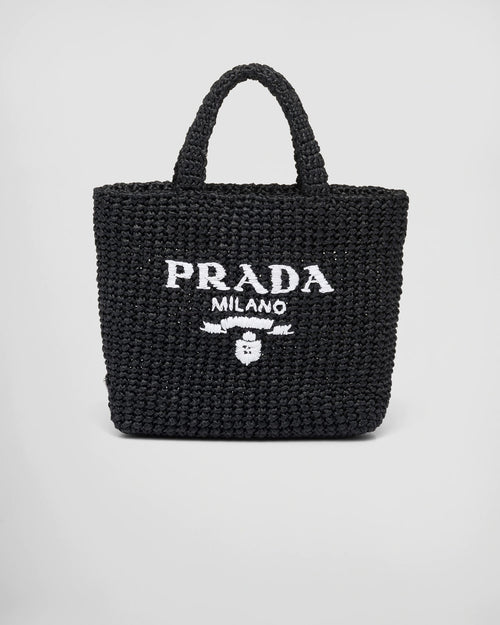 PRADA Small Raffia Tote Bag | 普拉達 草編袋 (Black)