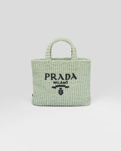 PRADA Small Raffia Tote Bag | 普拉達 草編袋 (Aqua)