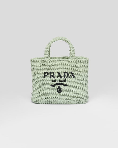 PRADA Small Raffia Tote Bag | 普拉達 草編袋 (Aqua)