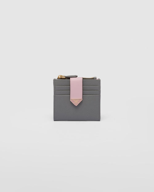 PRADA Small Saffiano and Leather Wallet | 普拉達 銀包 (Grey)