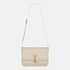 YSL Box Leather Solferino Medium Satchel (White) - LONDONKELLY