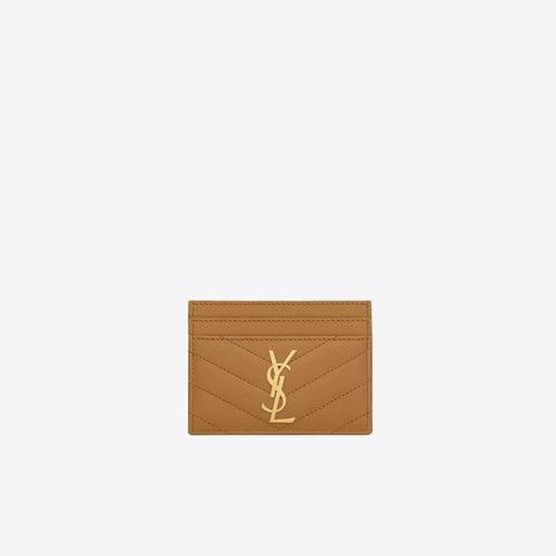 YSL Saint Laurent Cassandre Matelasse Card Case (Dark Natural) | 聖羅蘭 卡套 | 423291BOW011000