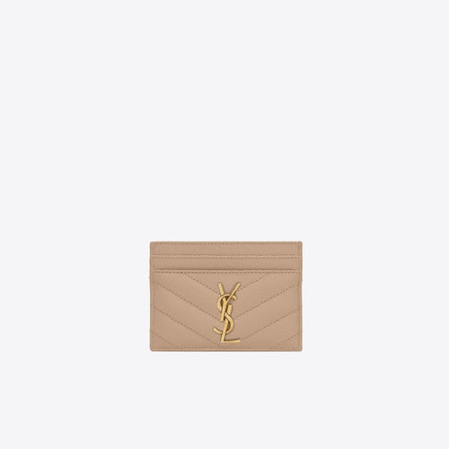 YSL Saint Laurent Cassandre Matelasse Card Case (Dark Beige) | 聖羅蘭 卡套 | 423291BOW011000