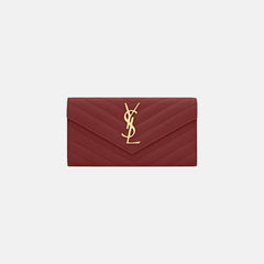YSL Cassandre Matelasse LARGE Flap Grain Leather Wallet (Many Colours) - LONDONKELLY