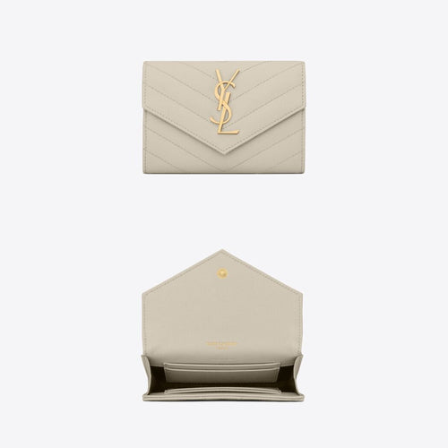 YSL SAINT LAURENT Small Envelope Wallet | 聖羅蘭 銀包 (White)