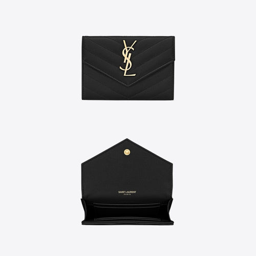 YSL SAINT LAURENT Small Envelope Wallet | 聖羅蘭 銀包 (Black)