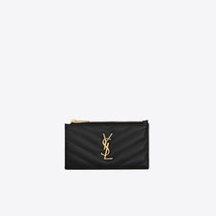 YSL Saint Laurent Cassandre Matelasse Zipped Card Case (Black) | 聖羅蘭 卡套 | 607915BOW012346