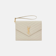 YSL Cassandre Materasse Flap Quilted Grain Leather Pouch (Many Colours) - LONDONKELLY