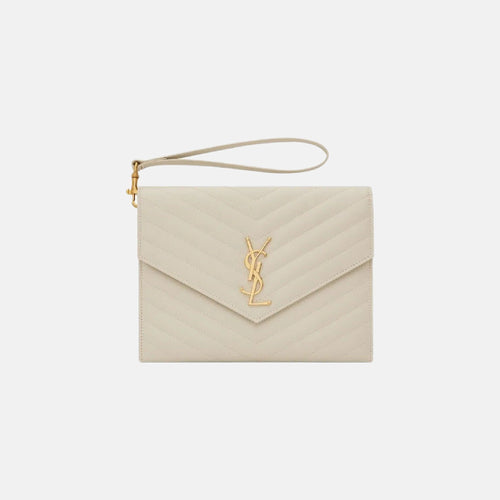 YSL Cassandre Materasse Flap Quilted Grain Leather Pouch (Many Colours) - LONDONKELLY