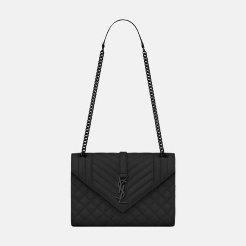 YSL SAINT LAURENT Envelop Medium Chain Bag | 聖羅蘭 手袋 (全黑)