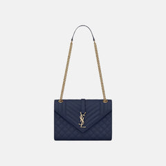 YSL Envelope MEDIUM Grain Leather Chain bag (Many Colours) - LONDONKELLY