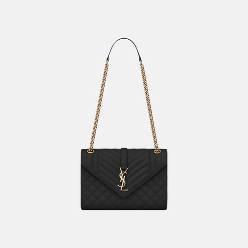 YSL SAINT LAURENT Envelope Medium Chain bag | 聖羅蘭 手袋 (Black)