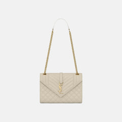 YSL Envelope MEDIUM Grain Leather Chain bag (Many Colours) - LONDONKELLY