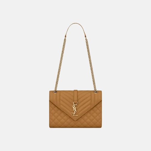 YSL Envelope MEDIUM Grain Leather Chain bag (Many Colours) - LONDONKELLY