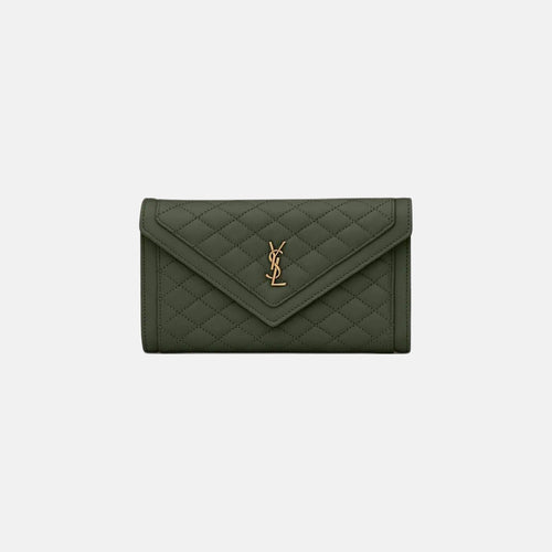 YSL Gaby LARGE Flap Quilted Lambskin Wallet (3 Colours) - LONDONKELLY
