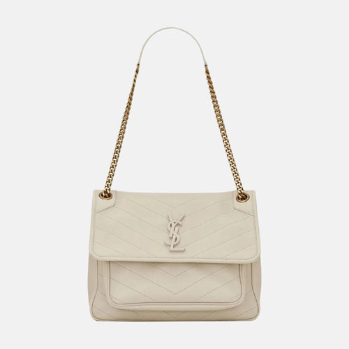 YSL SAINT LAURENT Niki Medium Lambskin Chain Bag | 聖羅蘭 手袋 (白色)