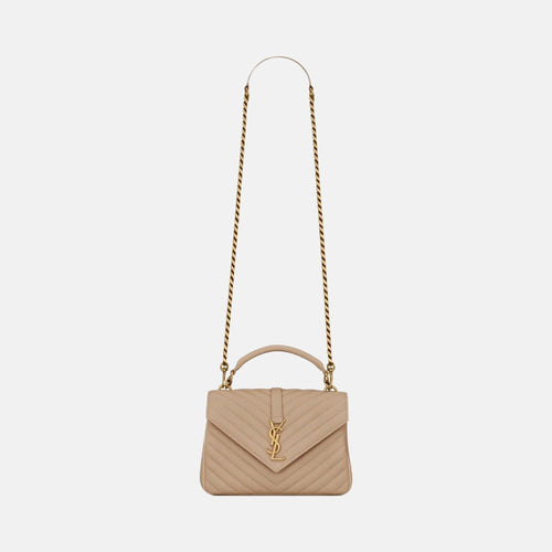 YSL Quilted Leather College Medium Chain Bag (4 Colours) - LONDONKELLY