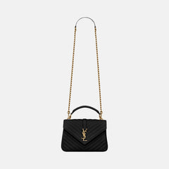 YSL SAINT LAURENT College Medium Chain Bag | 聖羅蘭 手袋 (Black)