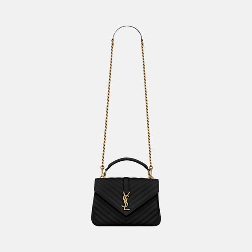 YSL SAINT LAURENT College Medium Chain Bag | 聖羅蘭 手袋 (Black)