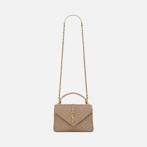 YSL Quilted Leather College Medium Chain Bag (4 Colours) - LONDONKELLY